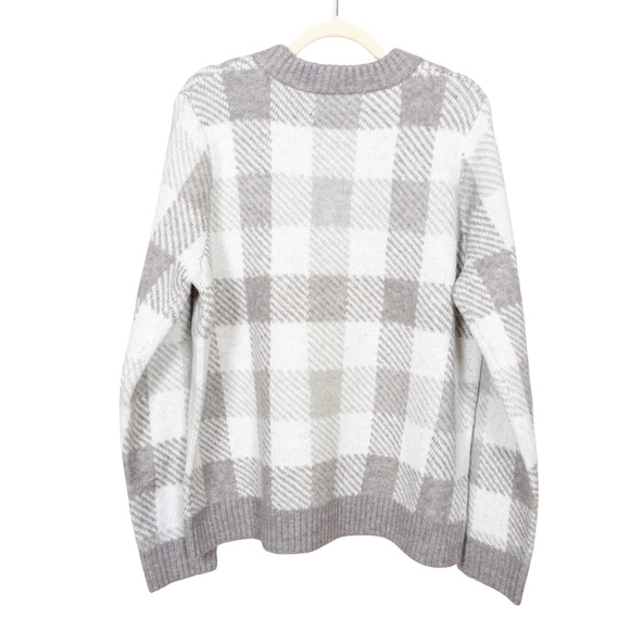 MARKET & SPRUCE Stitch Fix Beige Kendall Plaid Crewneck Pullover Women's XXL - Picture 3 of 5